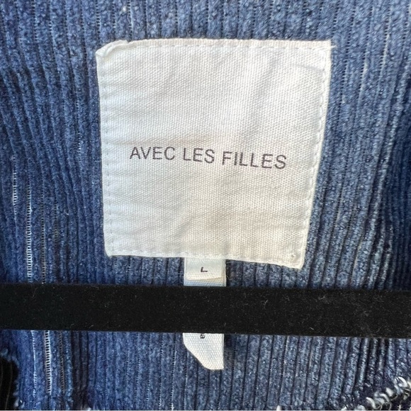 ANTHROPOLOGIE AVEC LES FILLES BLUE WALE CORDUROY BOXY JACKET SIZE LARGE - Picture 2 of 11